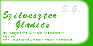 szilveszter gladics business card